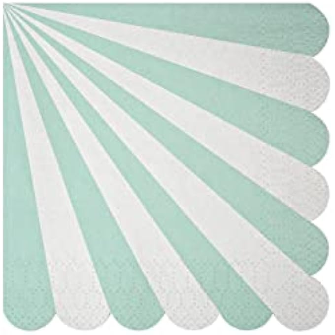 TOOT SWEET AQUA STRIPE NAPKINS 20 PIECES, SMALL - Image 1